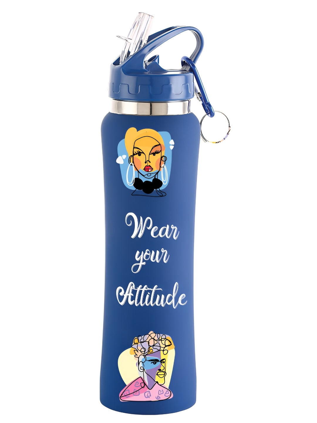 

NIRLON Blue Printed Stainless Steel Single Wall Vacuum Water Bottle 750 ml