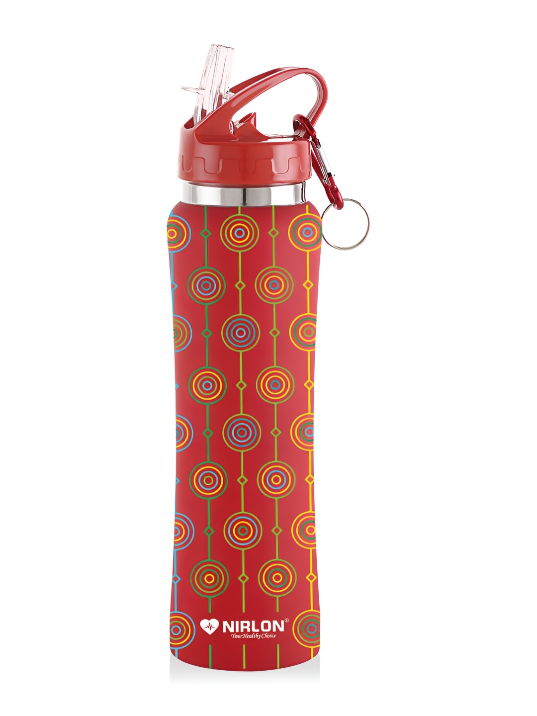 

NIRLON Red Printed Stainless Steel Single Wall Vacuum Water Bottles 750 ml