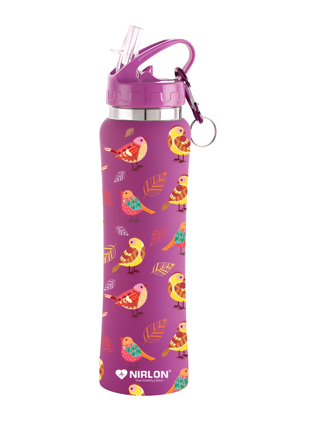 

NIRLON Pink Printed Stainless Steel Single Wall Vacuum Water Bottles 750 ml