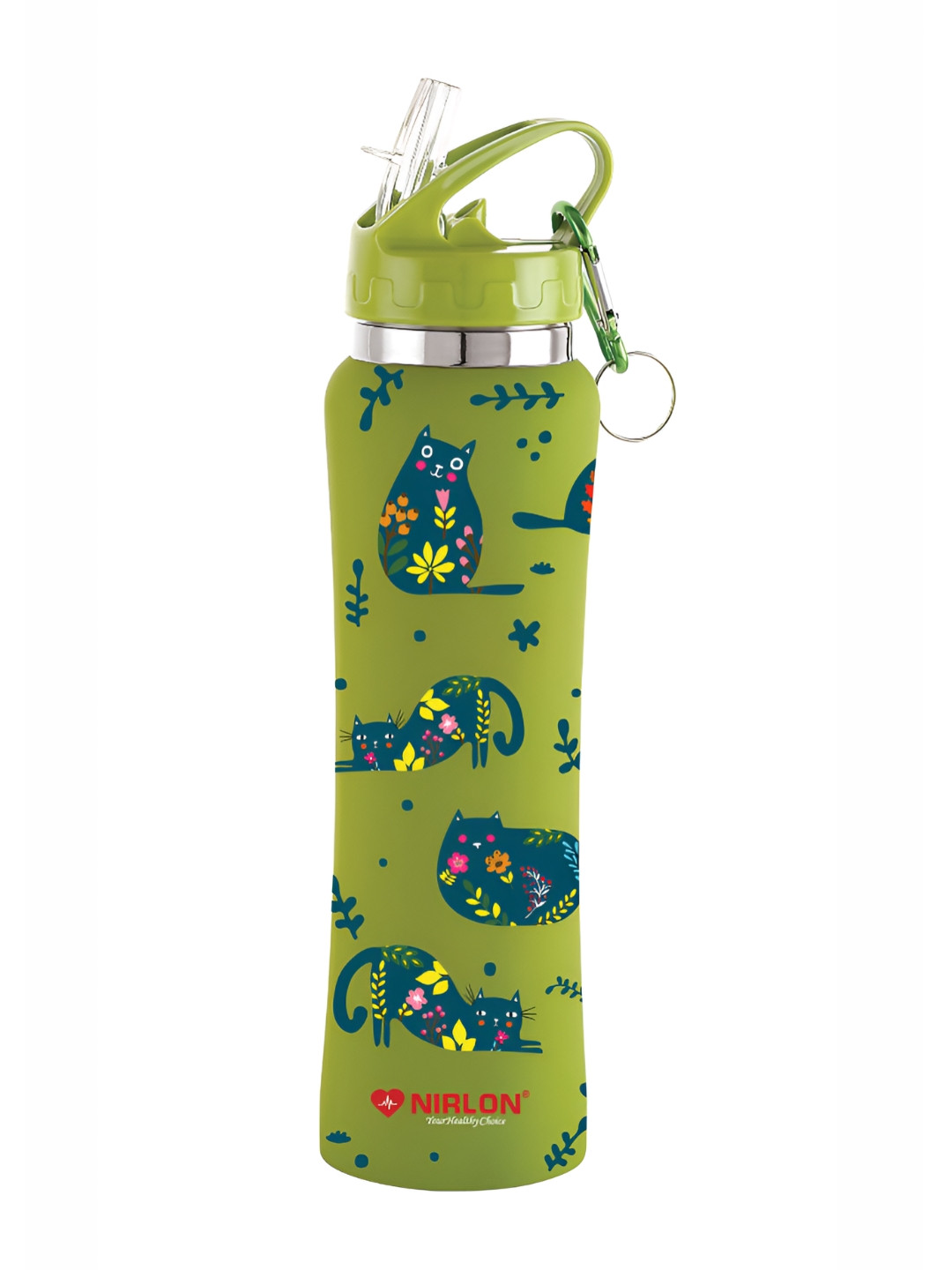 

NIRLON Green & Blue Printed Stainless Steel Single Wall Vacuum Water Bottle 750 ml