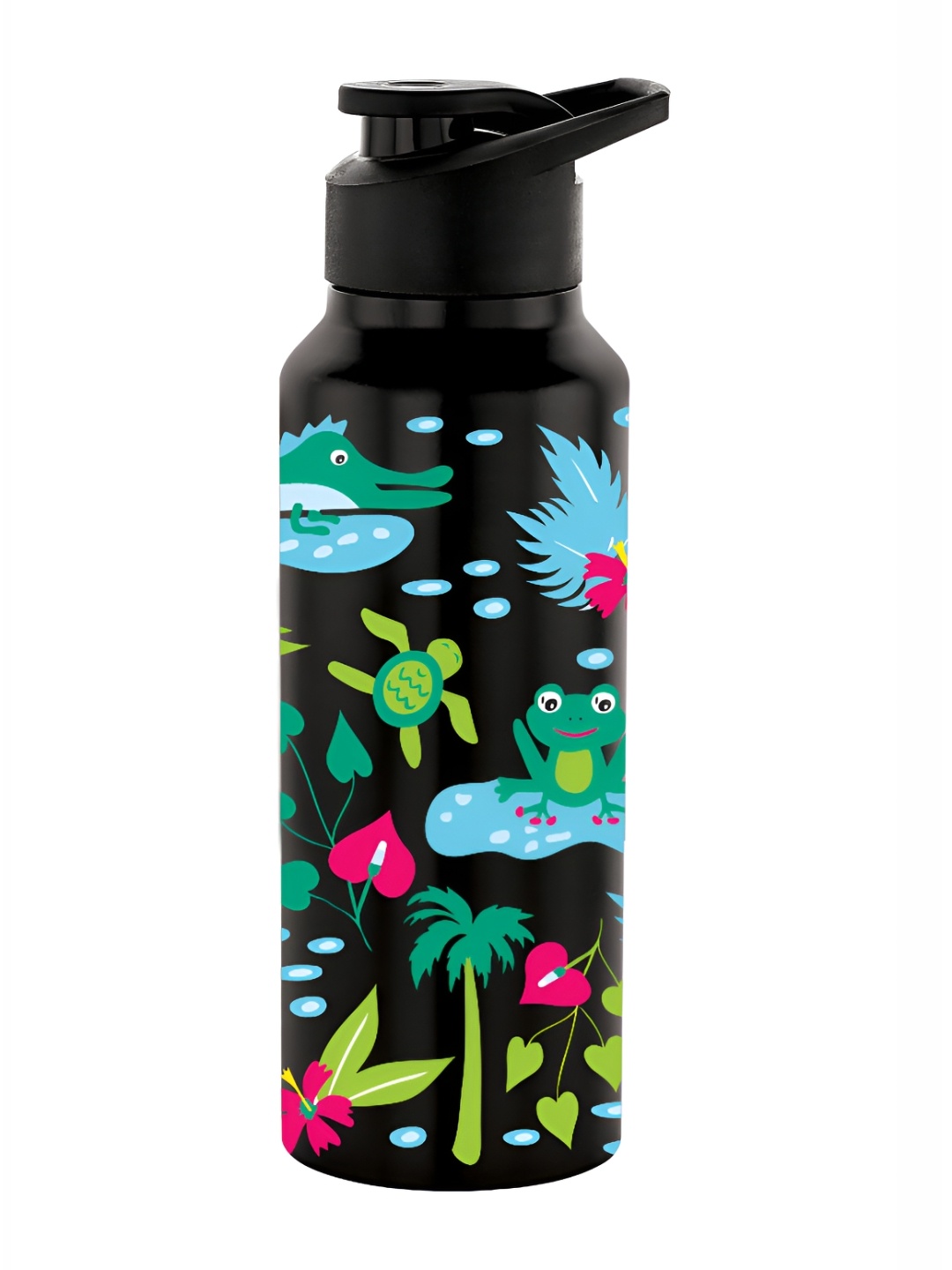 

NIRLON Black Printed Stainless Steel Single Wall Vacuum Water Bottles 750 ml