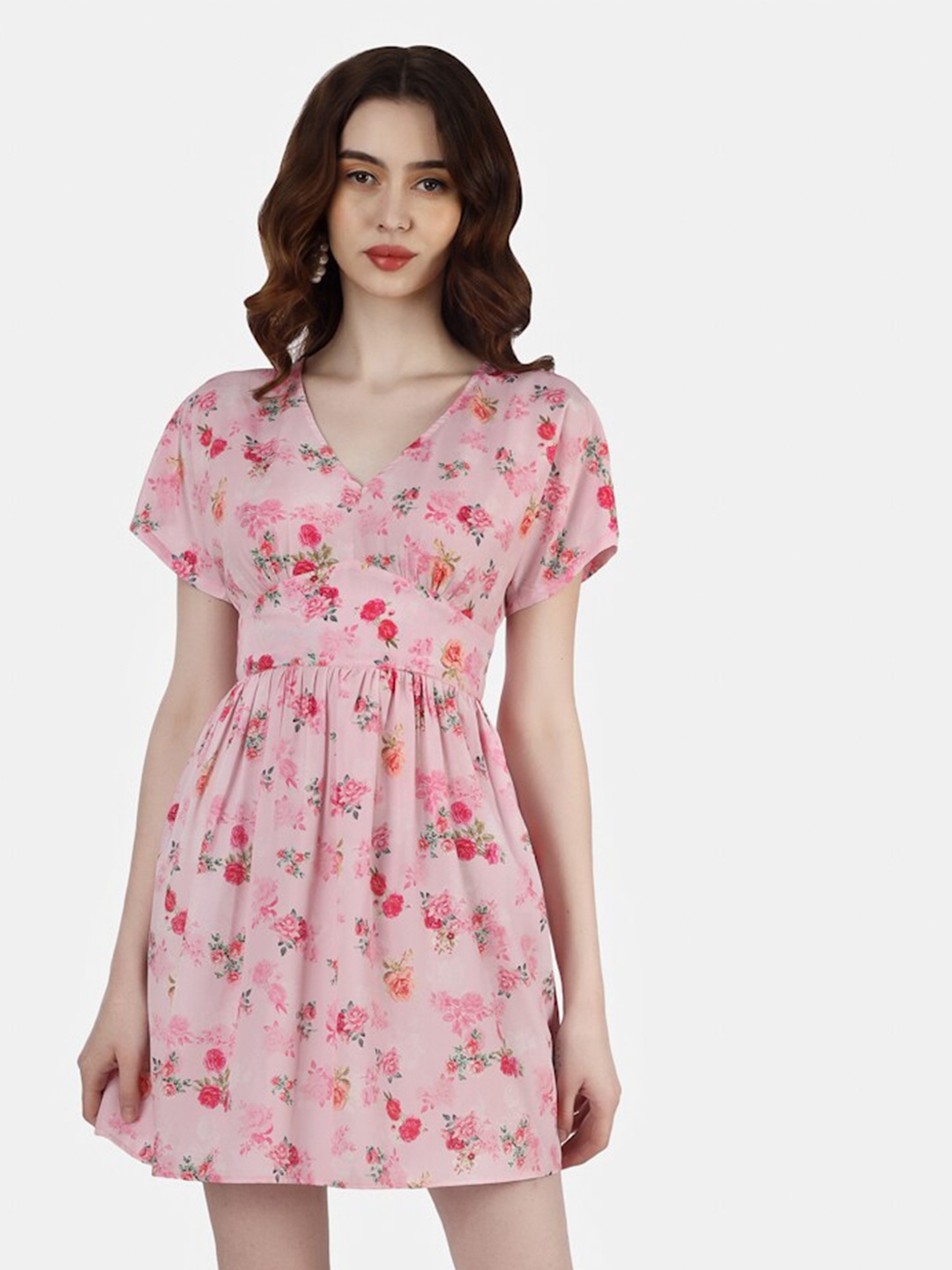 

Sukshat Floral Print Fit & Flare Dress, Pink