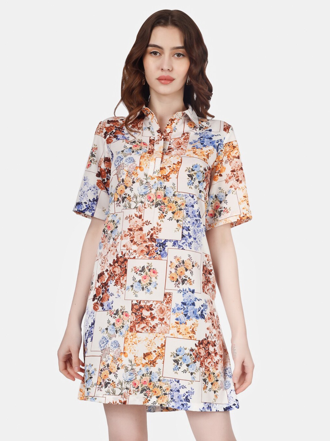 

Sukshat Floral Print Fit & Flare Dress, Blue