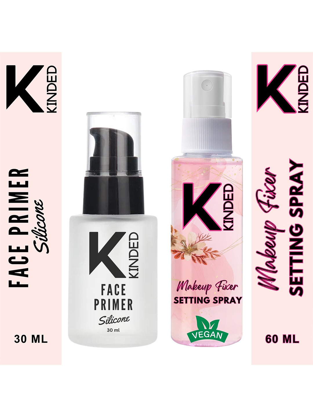 

KINDED Set Of 2 Silicone Face Primer & Setting Spray - 30ml+60ml, Transparent