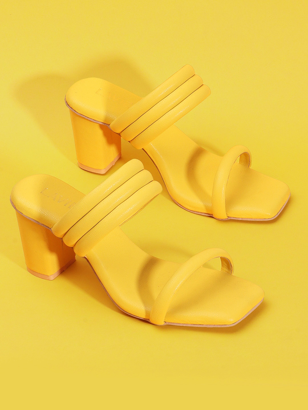 

Lavie Open Toe Block Heels, Yellow