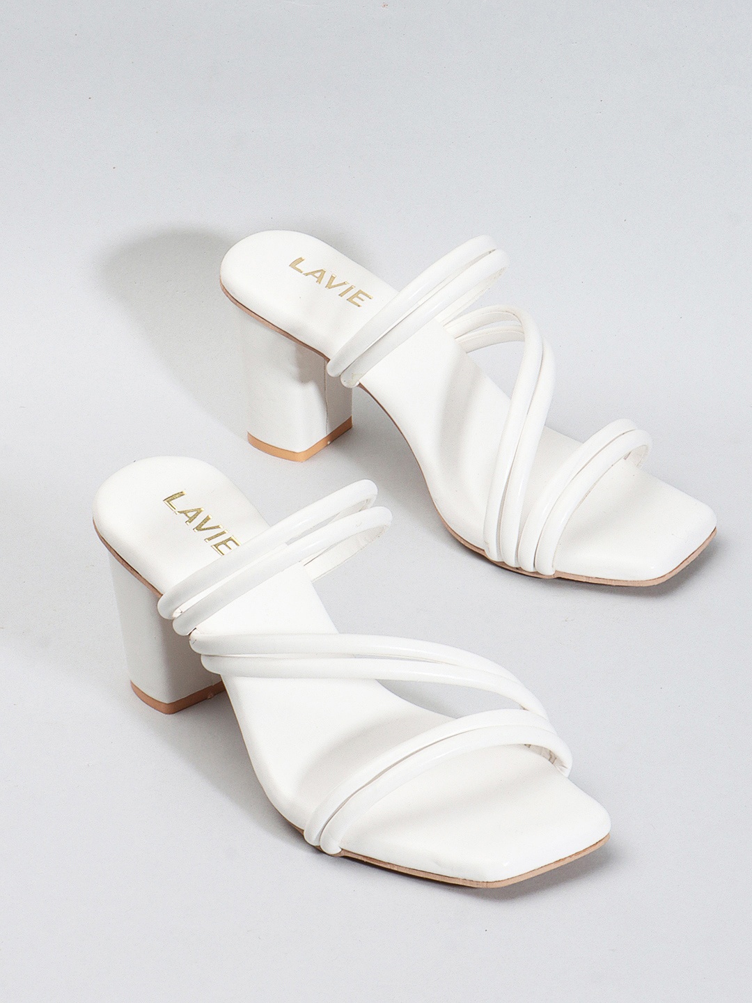 

Lavie Open Toe Block Heels, White