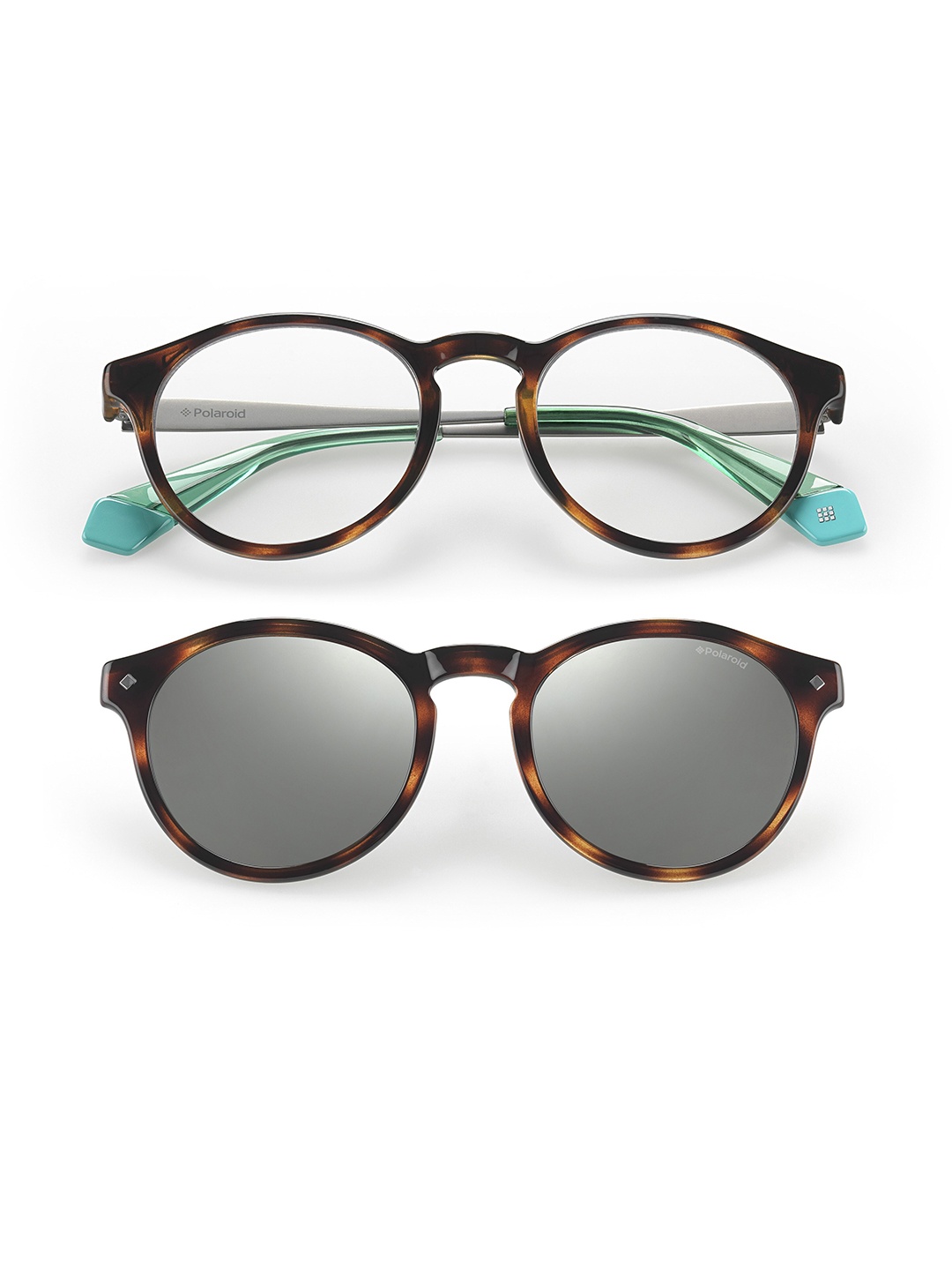 

Polaroid Unisex Round Sunglasses with UV Protected Lens 20224345Z49EX-, Brown