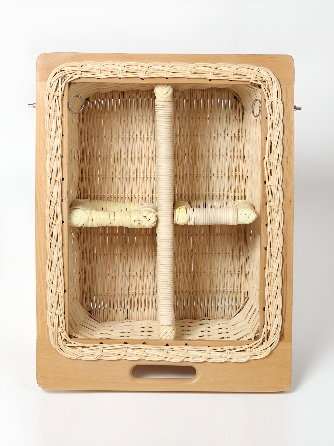 

HABERE INDIA Beige Textured Bamboo Multi-Utility Organiser