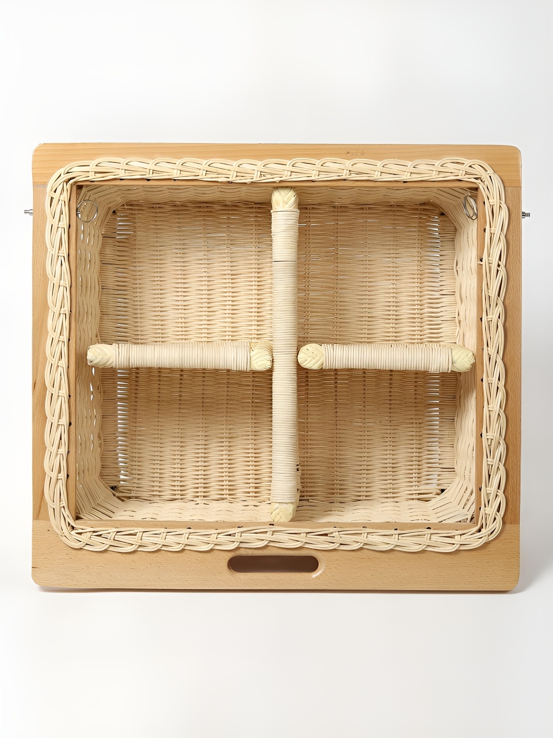 

HABERE INDIA Beige Textured Bamboo Multi-Utility Organiser