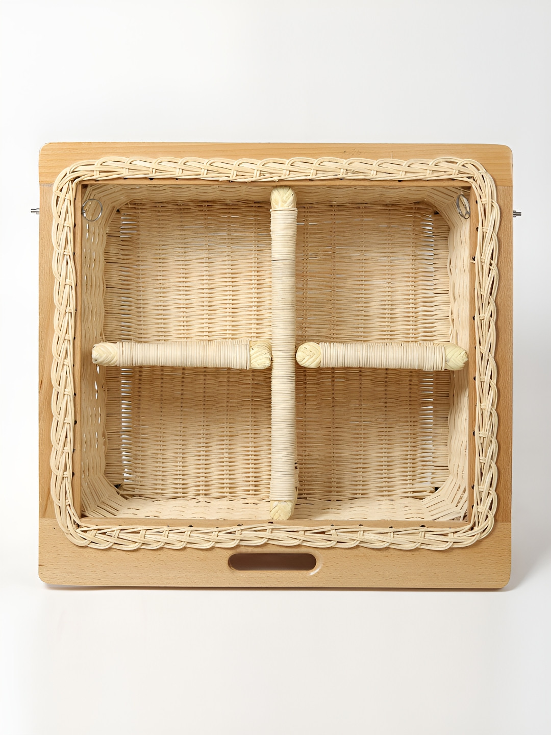 

HABERE INDIA Beige Textured Bamboo Multi-Utility Organiser
