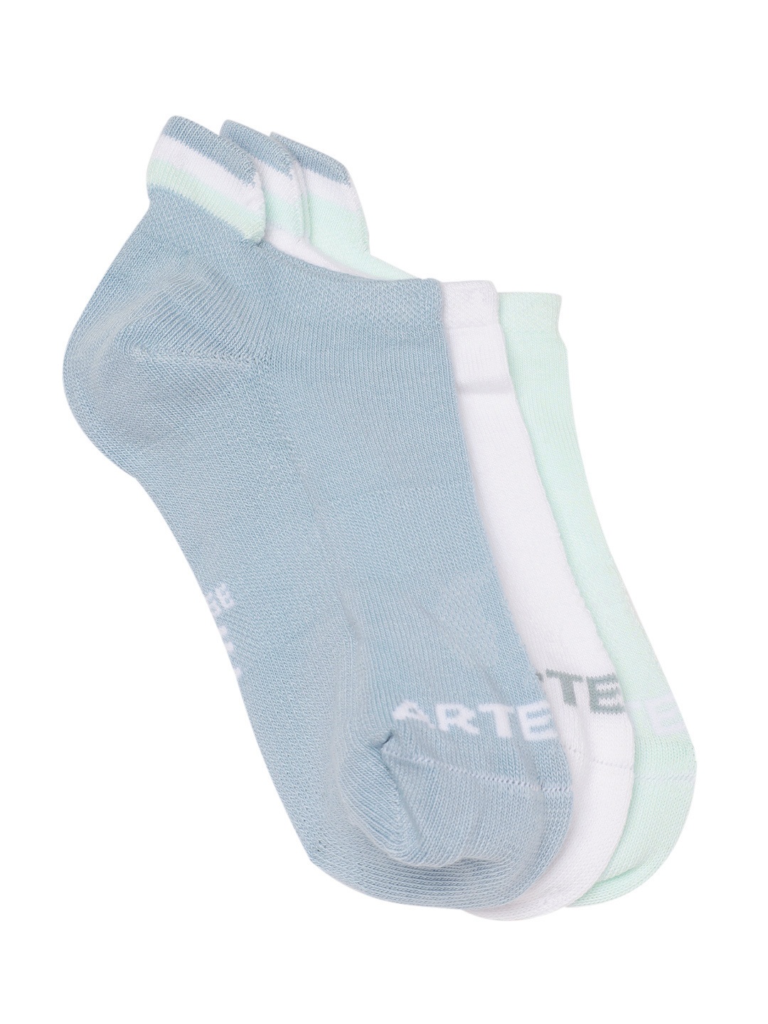 

Artengo By Decathlon Adult Blue White Green Low Socks - Pack Of 3