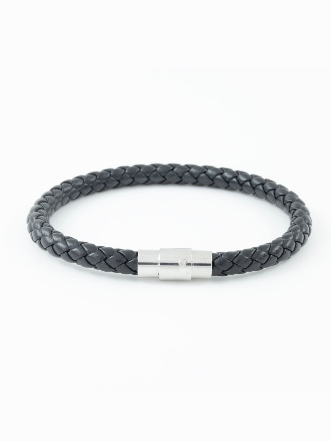 

Damn Good Men Leather Wraparound Bracelet, Silver