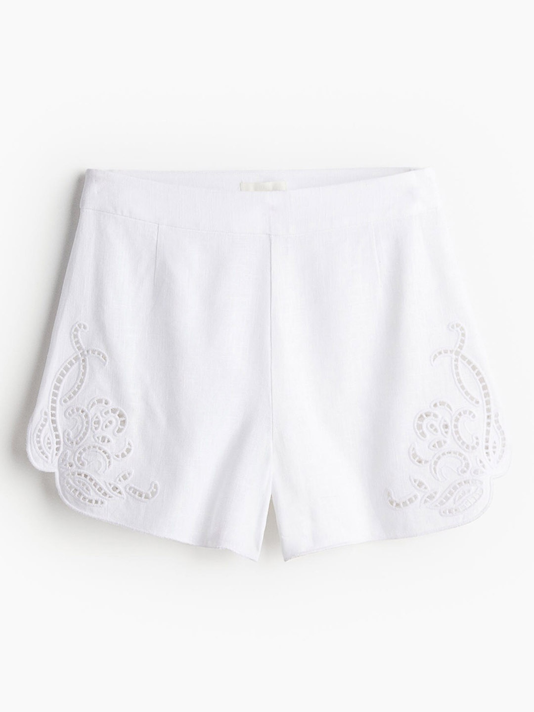 

H&M Women Broderie Anglaise Shorts, White