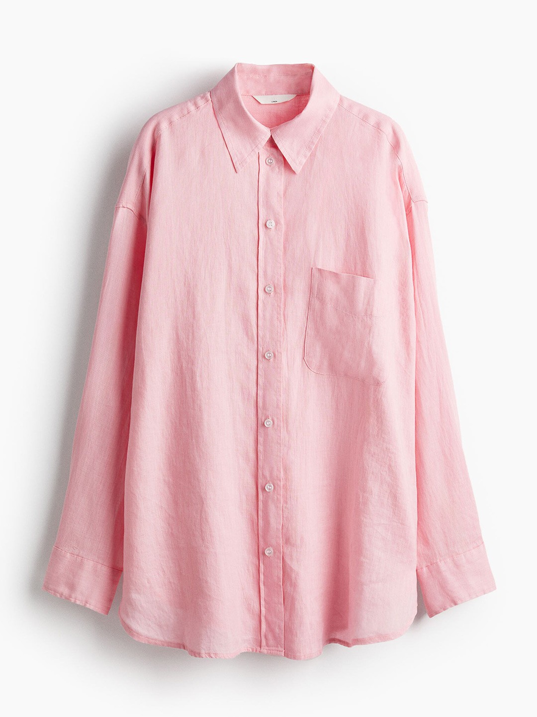 

H&M Oversized Linen Shirt, Pink