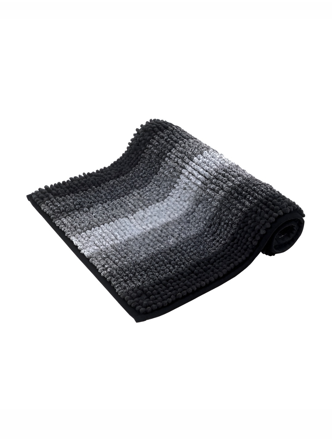 

HOKIPO Grey & Black Striped 1000 GSM Microfibre Quick Dry Bath Rug