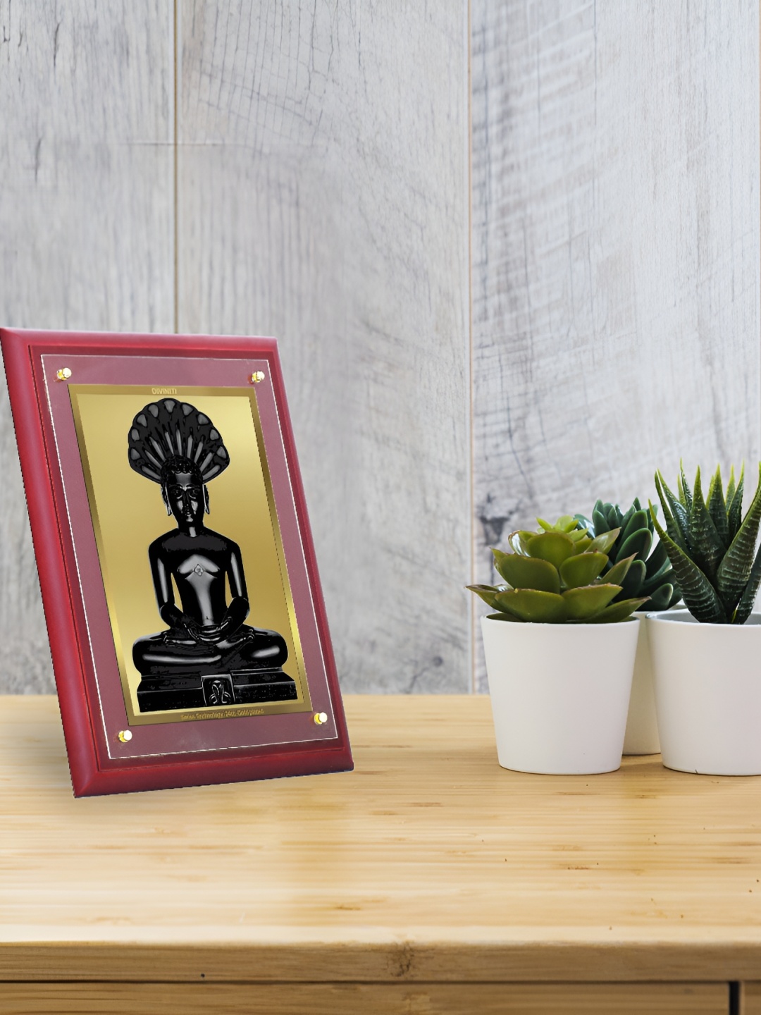 

DIVINITI Brown Parshvanatha Religious Wooden Wall Photo Frame