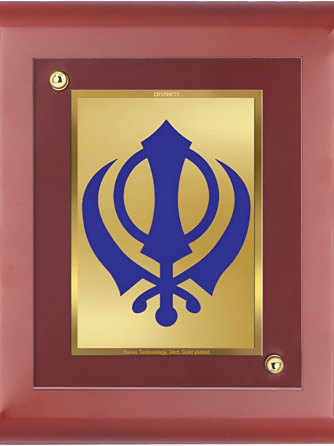 

DIVINITI Brown Wooden 24K Gold Plated Foil Table Photo Frame