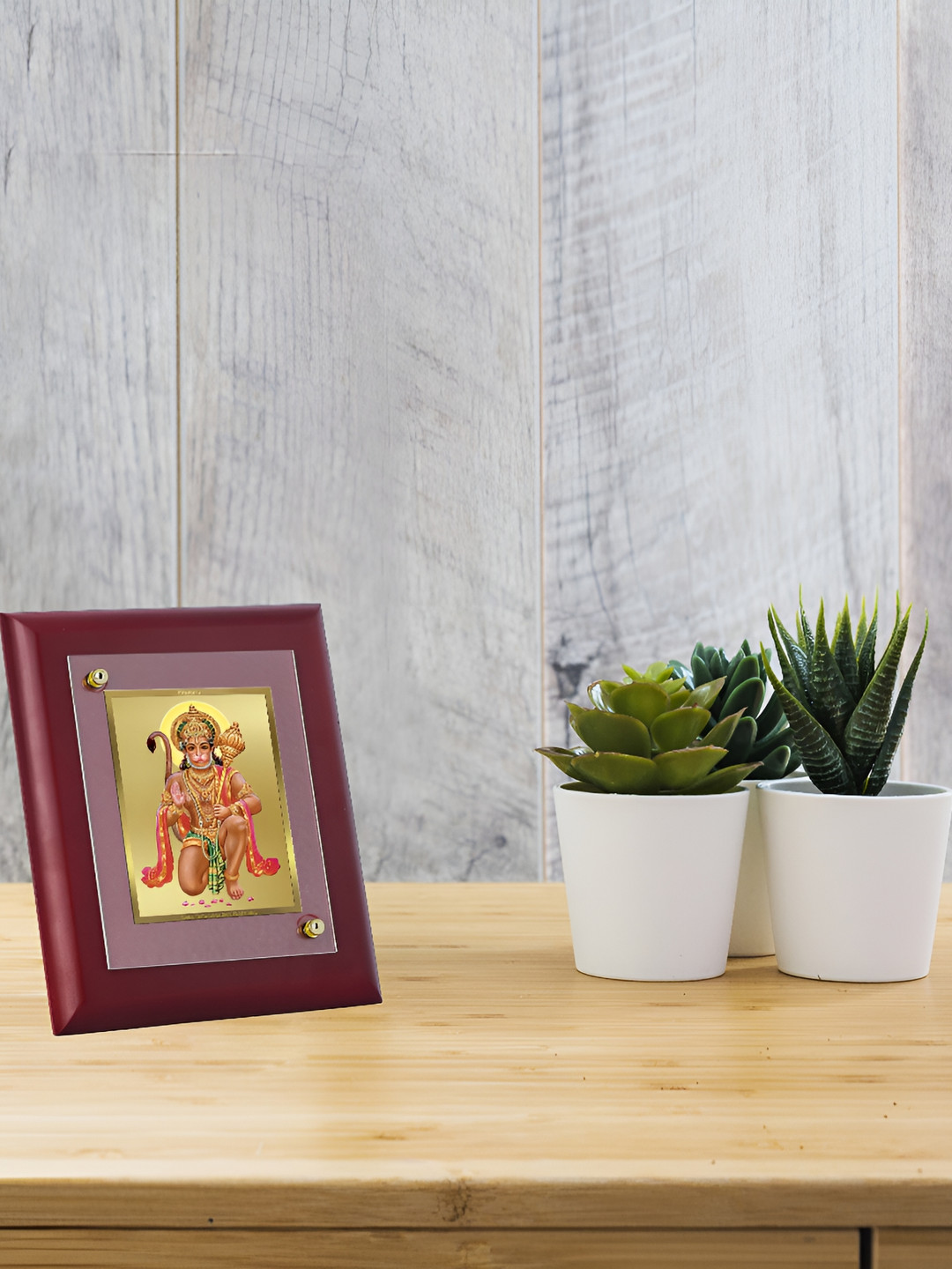 

DIVINITI Maroon Gold Toned Wooden Wall Photo Frame