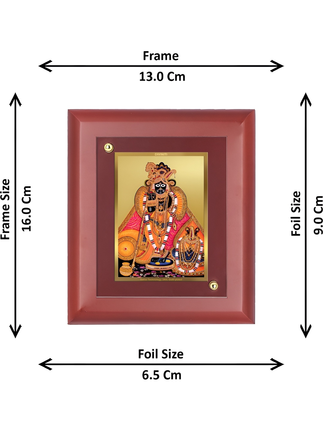 

DIVINITI Brown Wooden 24K Gold Plated Foil Table Photo Frame
