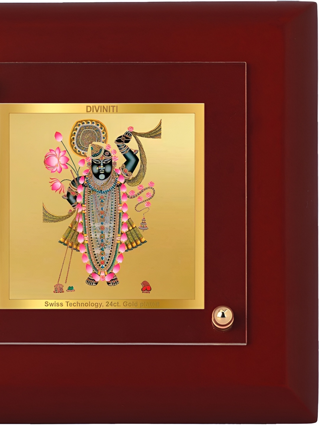 

DIVINITI Gold-Toned & Maroon Religious Glass Wall Photo Frames