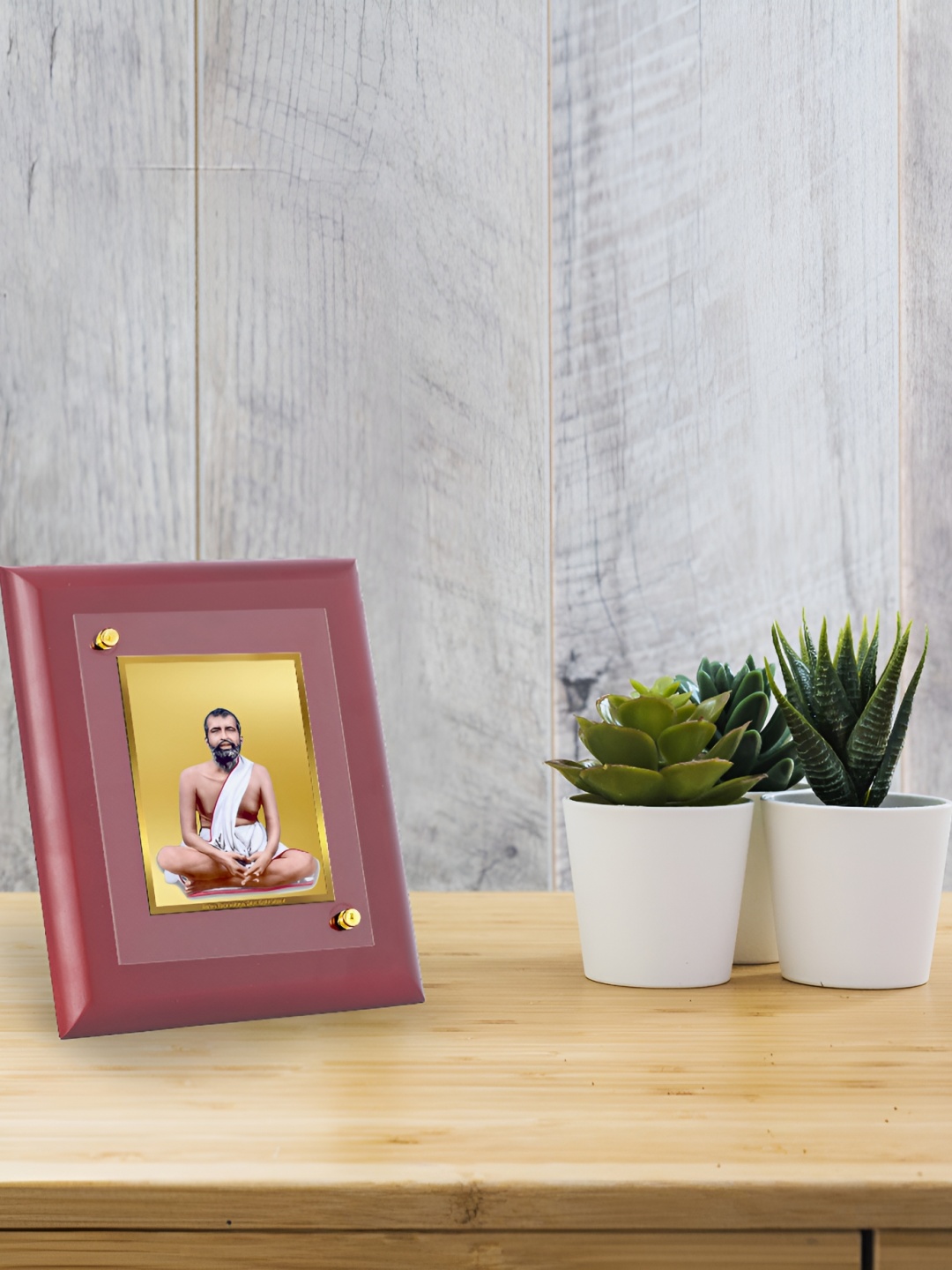 

DIVINITI Maroon & Yellow Wooden Wall Photo Frame