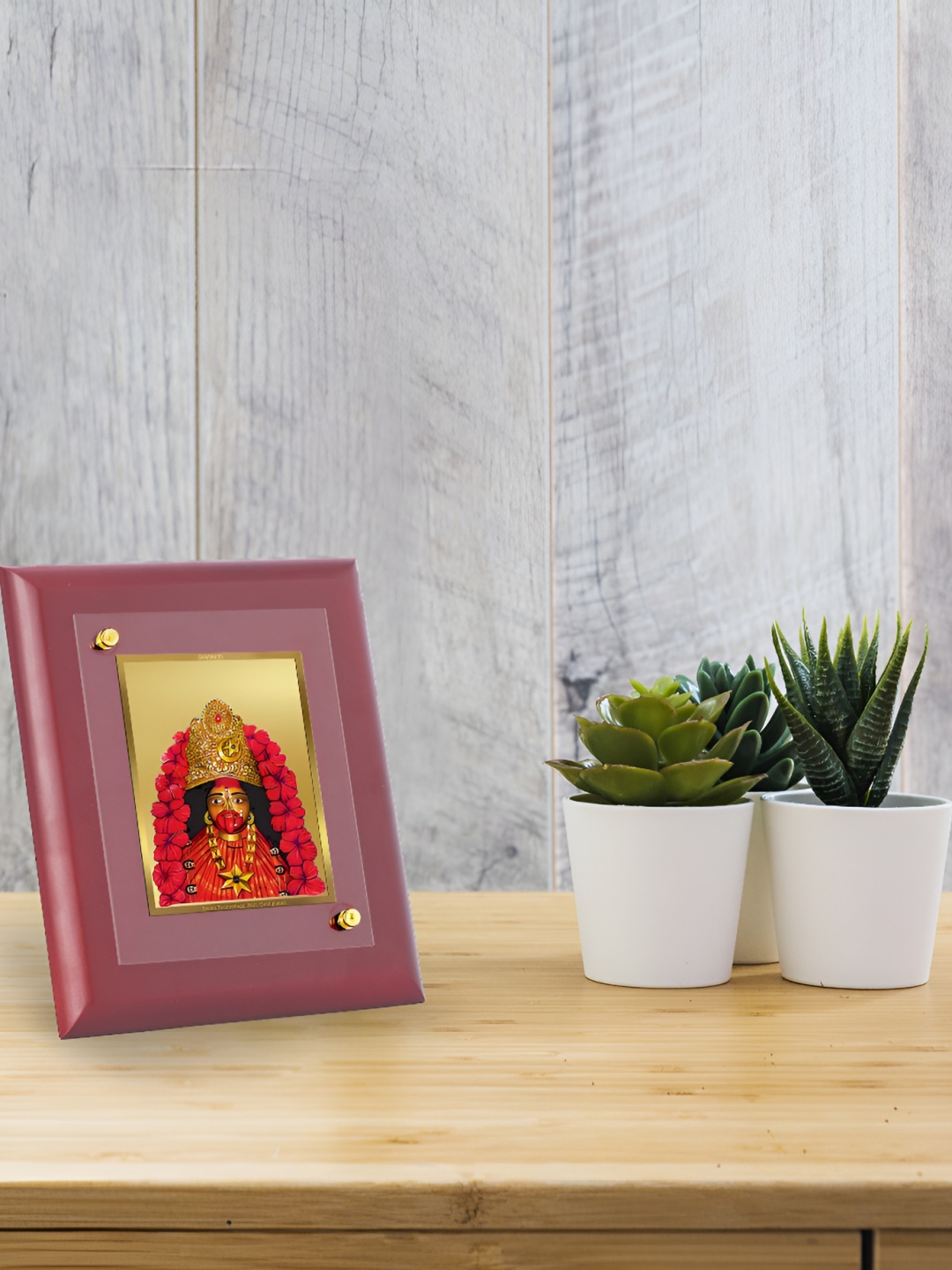 

DIVINITI Brown Wooden Maa Tara Gold Plated Wall Photo Frames