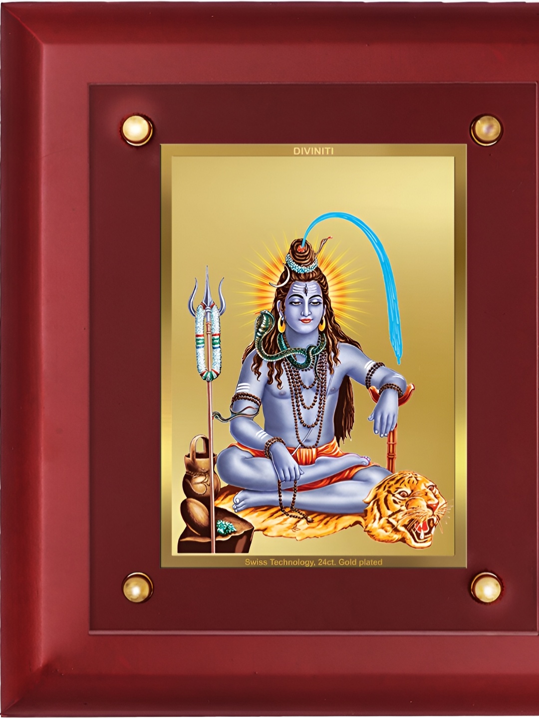 

DIVINITI Brown Lord Shiva Gold Plated Wooden Wall Photo Frames