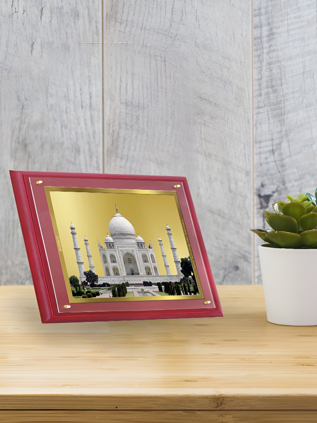 

DIVINITI Brown 24K Gold Plated Foil Wooden Wall Photo Frames