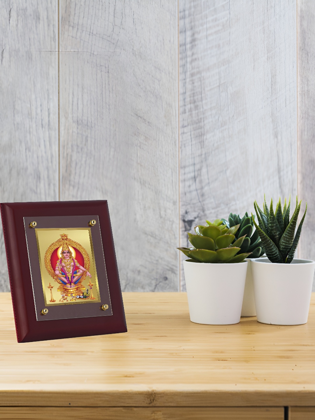 

DIVINITI Brown & Blue 24K Gold Plated Wooden Table Photo Frames