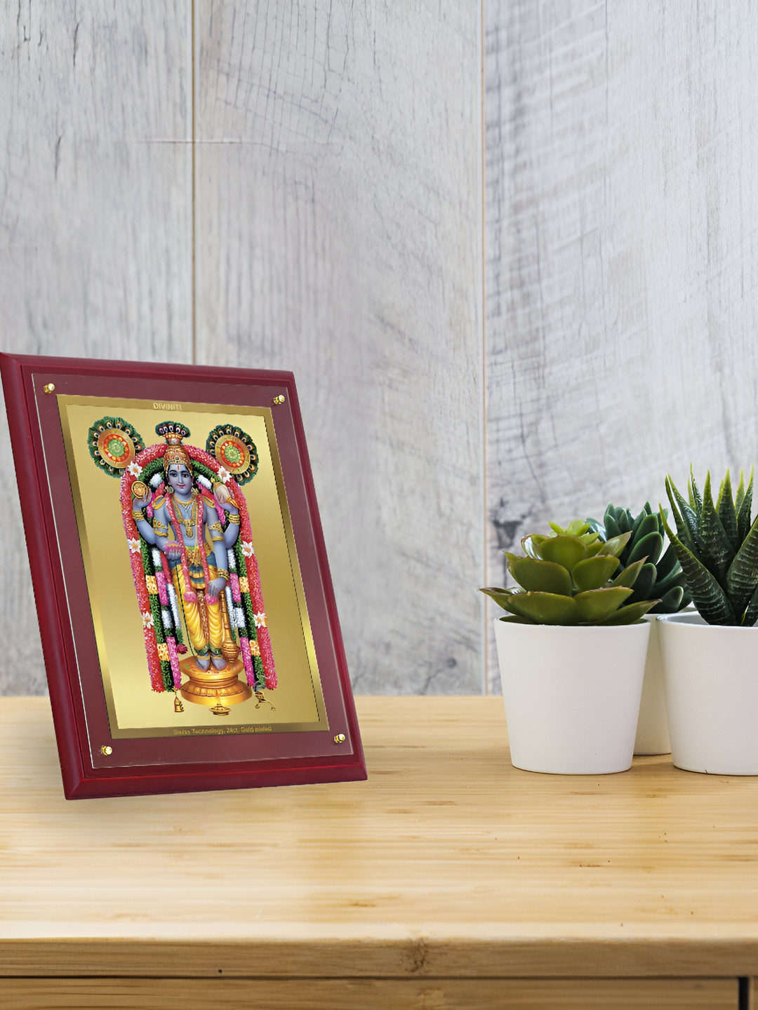 

DIVINITI Brown & Gold Toned Wooden Wall Photo Frame