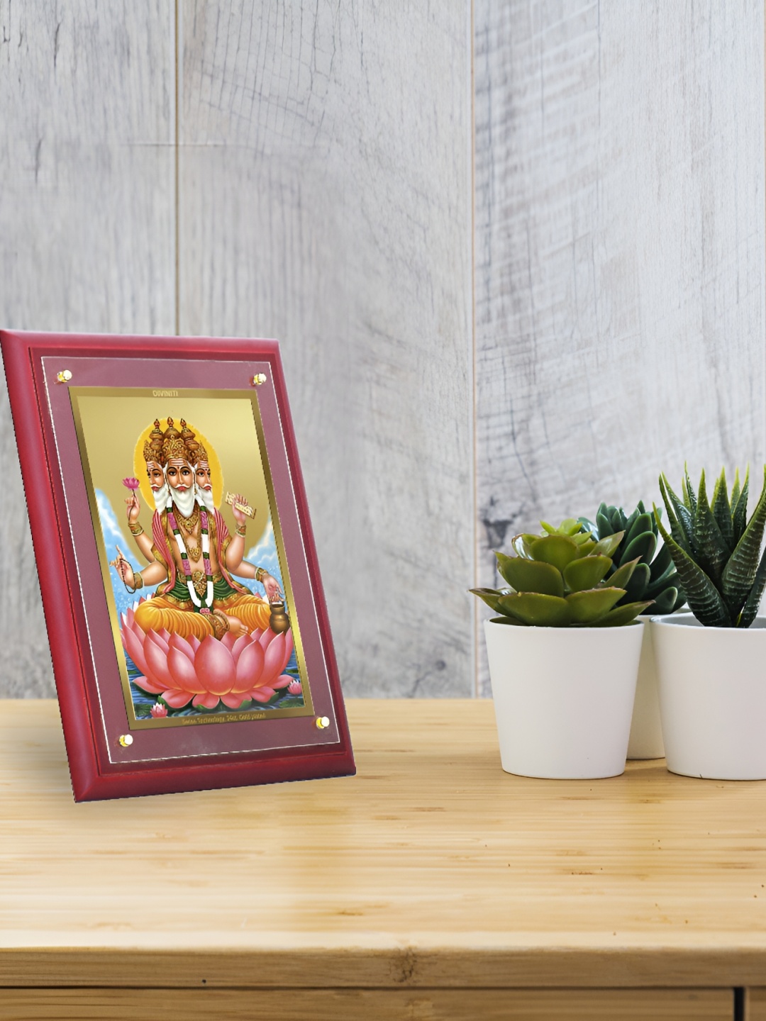 

DIVINITI Brown Wooden Brahma Gold Plated Wall Photo Frames