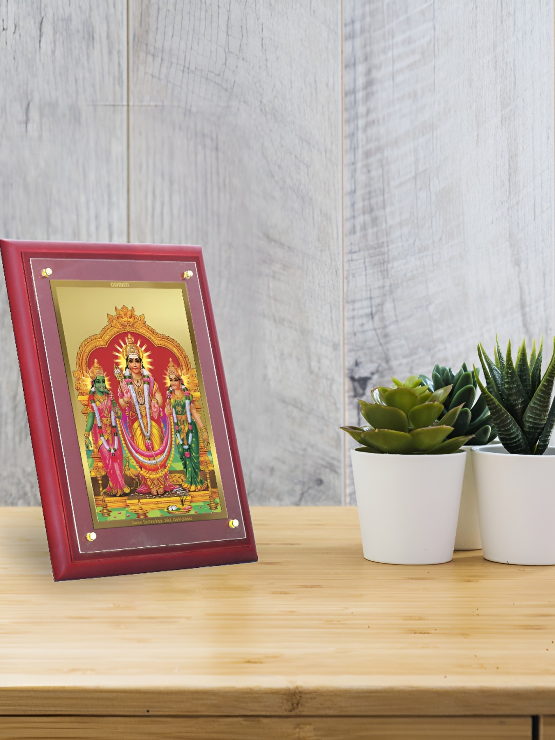 

DIVINITI Brown 24K Gold Plated Murugan Valli Wood Wall Photo Frame