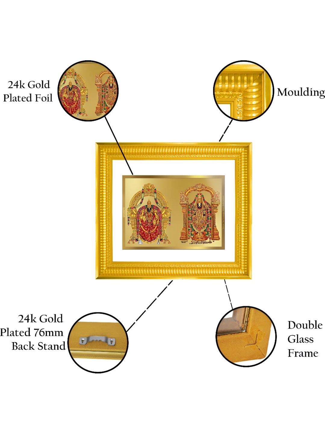 

DIVINITI Gold-Toned Glass Wall Photo Frame