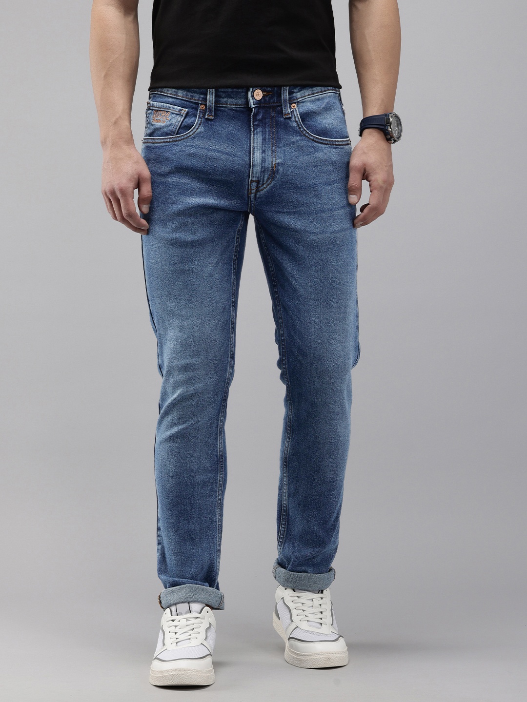 

U.S. Polo Assn. Denim Co. Men Regallo Skinny Fit Heavy Fade Stretchable Jeans, Blue