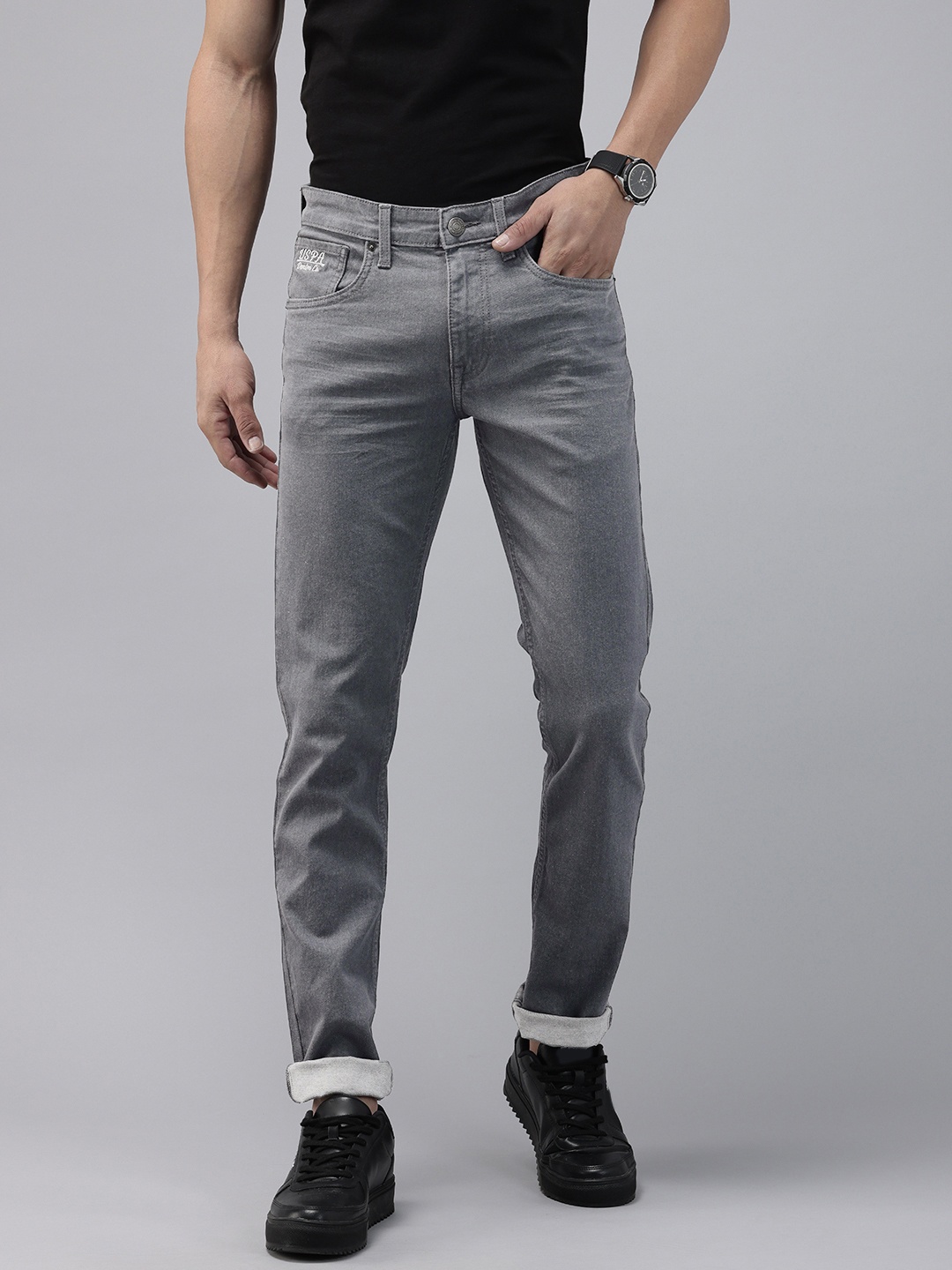 

U.S. Polo Assn. Denim Co. Men Regallo Skinny Fit Stretchable Jeans, Grey