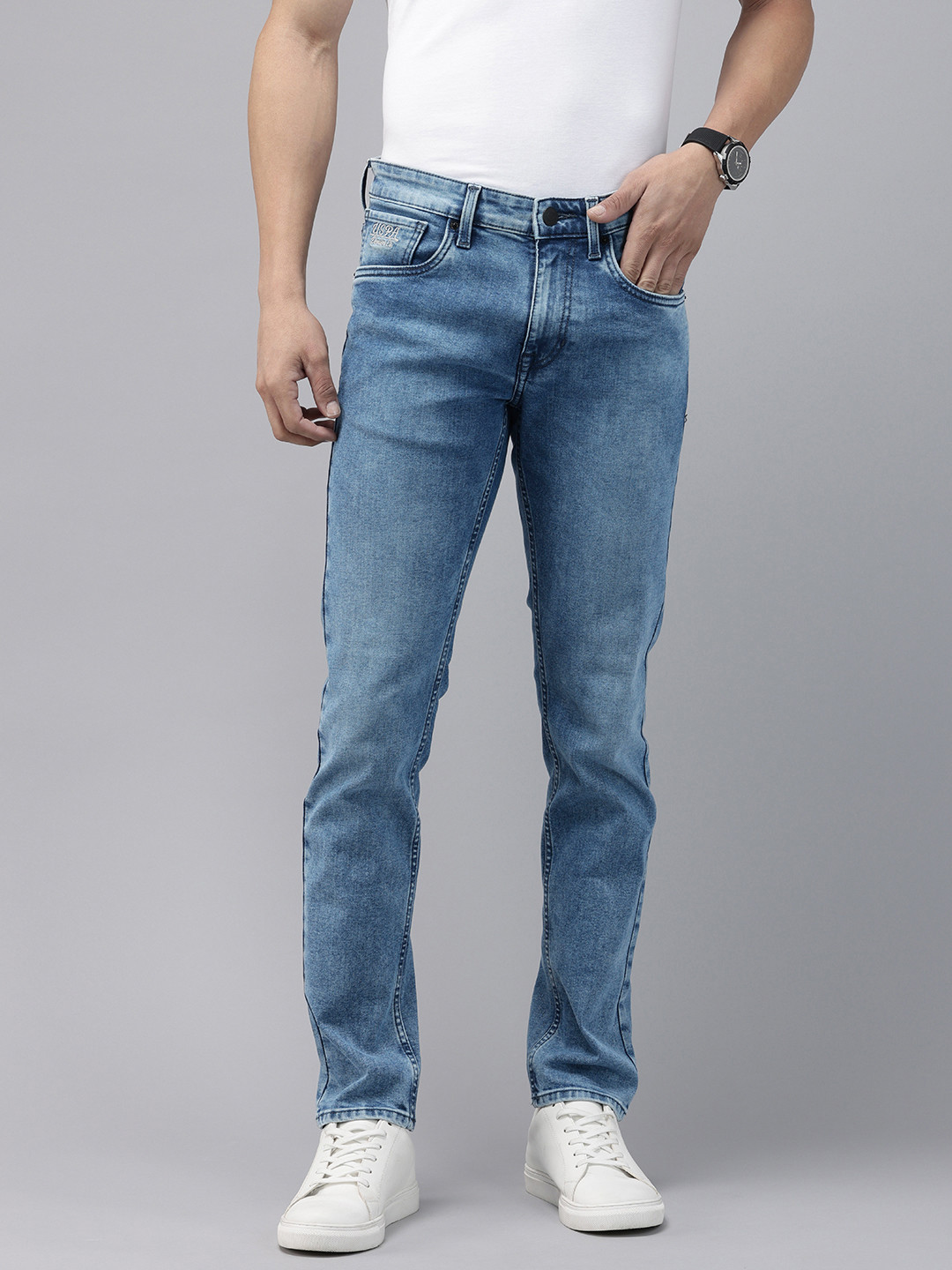 

U.S. Polo Assn. Denim Co. Men Regallo Skinny Fit Heavy Fade Stretchable Jeans, Blue