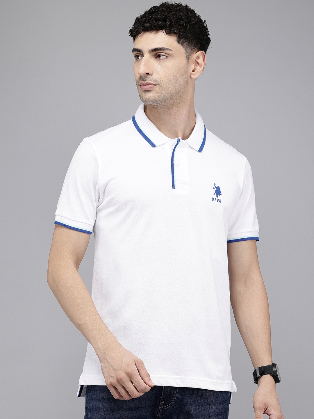

U.S. Polo Assn. Pure Cotton Polo Collar Slim Fit T-shirt, White
