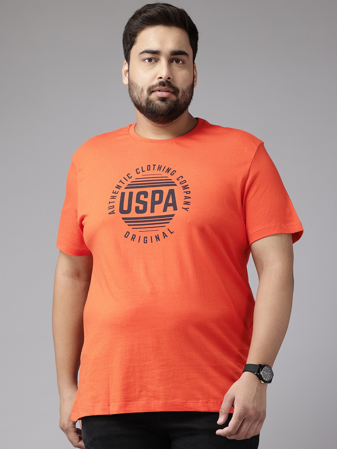 

U.S. Polo Assn. Plus Size Pure Cotton T-shirt, Orange