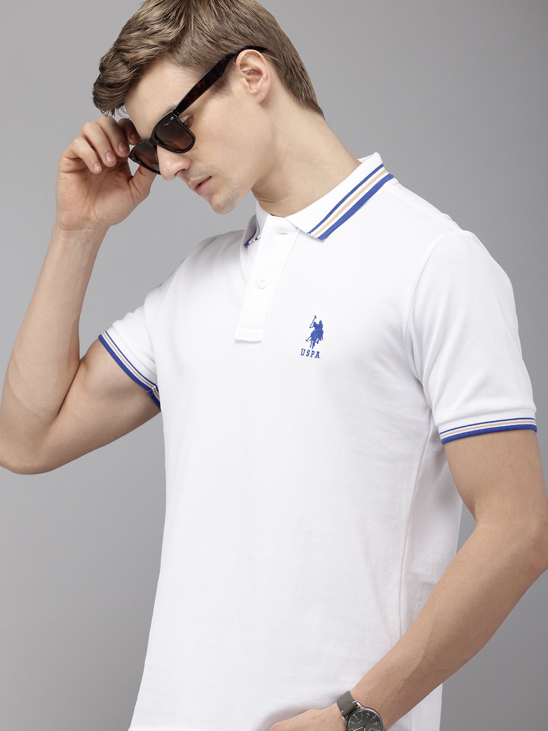 

U.S. Polo Assn. Polo Collar Pure Cotton Slim Fit T-shirt, White