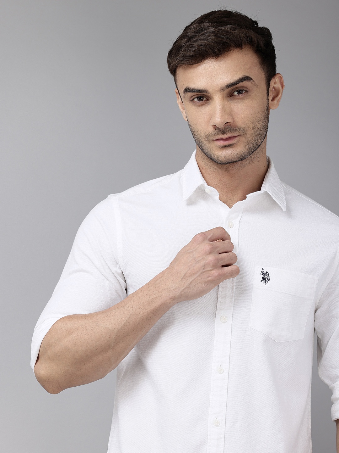 

U.S. Polo Assn. Oxford Stretch Tailored Fit Opaque Casual Shirt, White