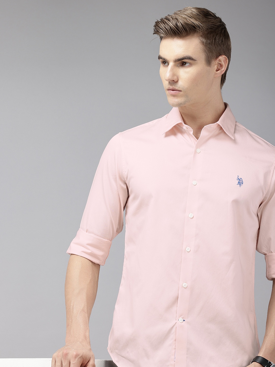 

U.S. Polo Assn. Pure Cotton Tailored Fit Opaque Casual Shirt, Peach