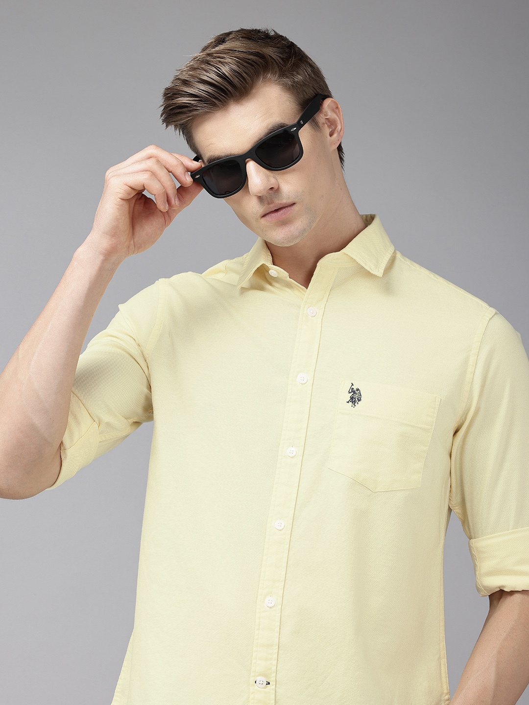 

U.S. Polo Assn. Tailored Fit Opaque Casual Shirt, Yellow