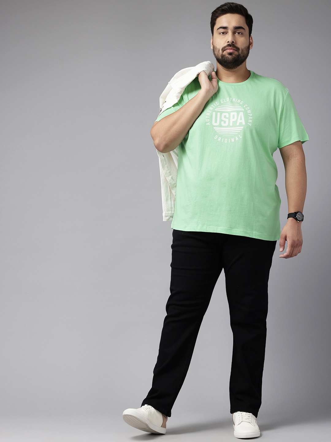 

U.S. Polo Assn. Plus Size Pure Cotton T-shirt, Green