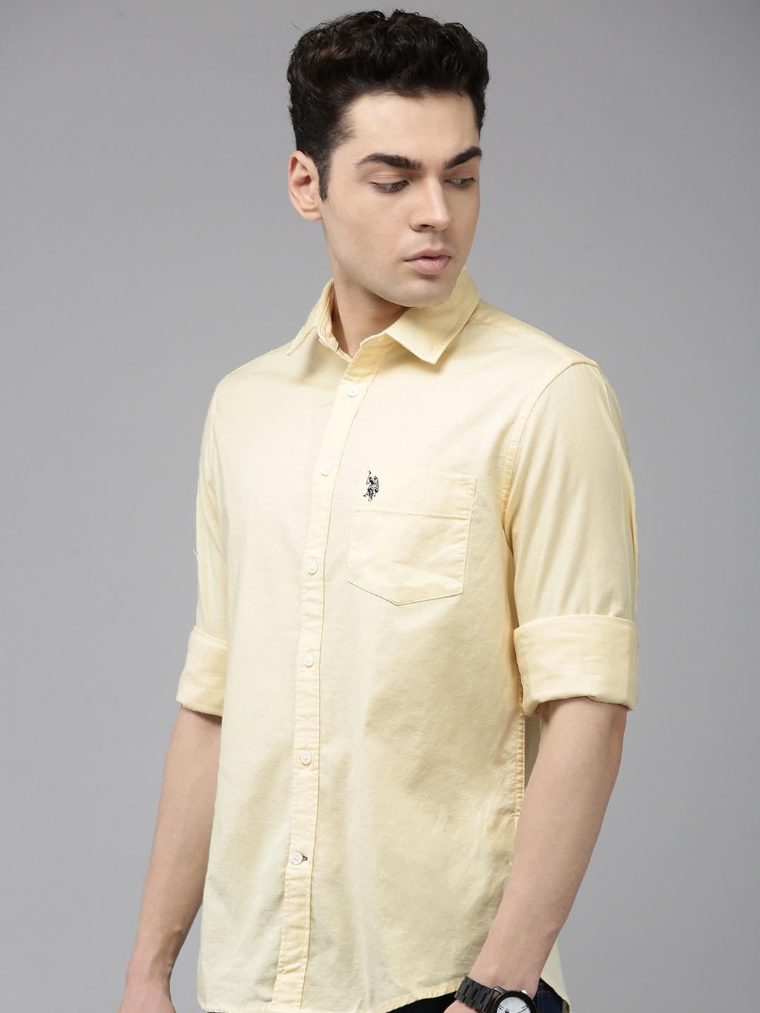 

U.S. Polo Assn. Tailored Fit Opaque Casual Shirt, Yellow