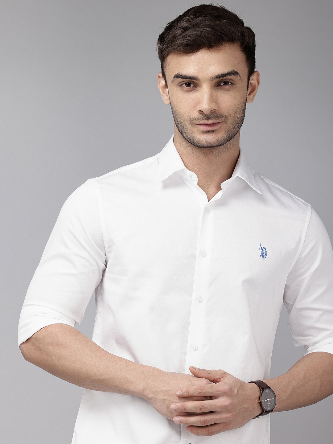 

U.S. Polo Assn. Pure Cotton Tailored Fit Opaque Casual Shirt, White