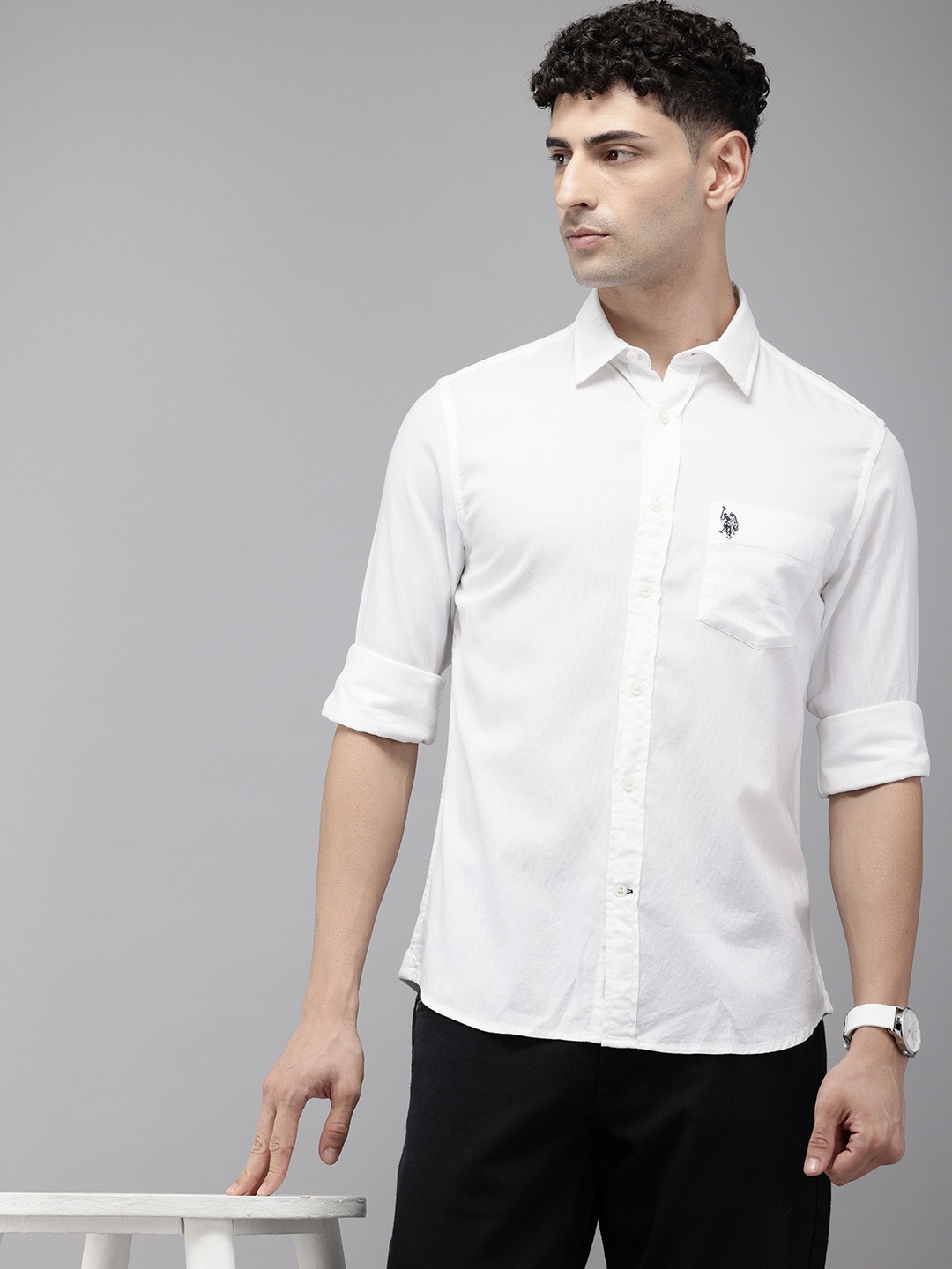 

U.S. Polo Assn. Pure Cotton Tailored Fit Casual Shirt, White