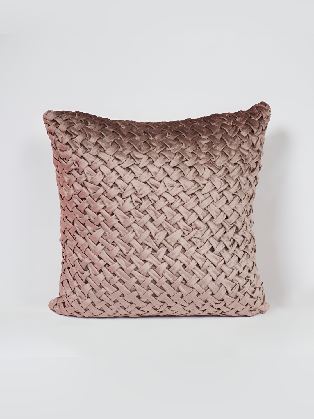 

House of Harkaari Brown Velvet Square Cushion Cover