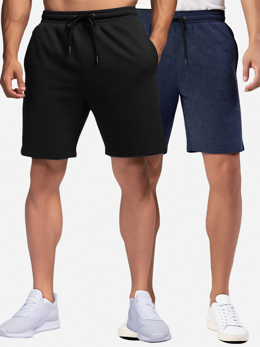 

FFLIRTYGO Men Mid-Rise Outdoor Cotton Sports Shorts, Black