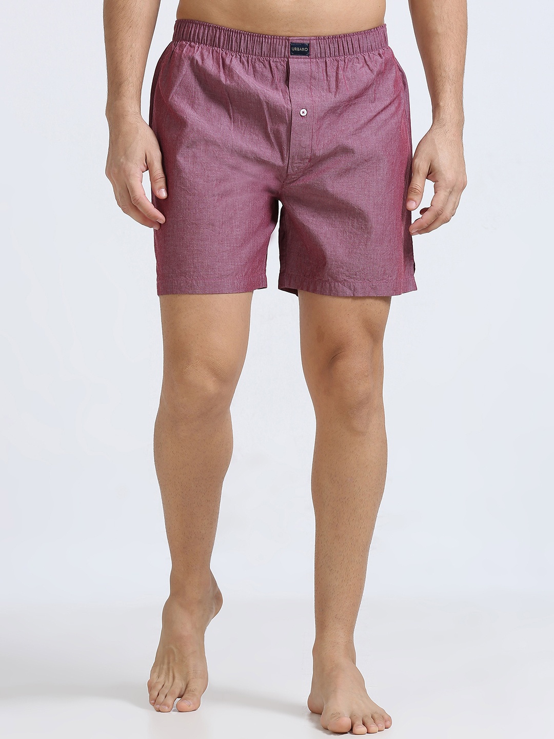 

URBARO Mid Rise Pure Organic Cotton Boxers 23UBX0030, Maroon