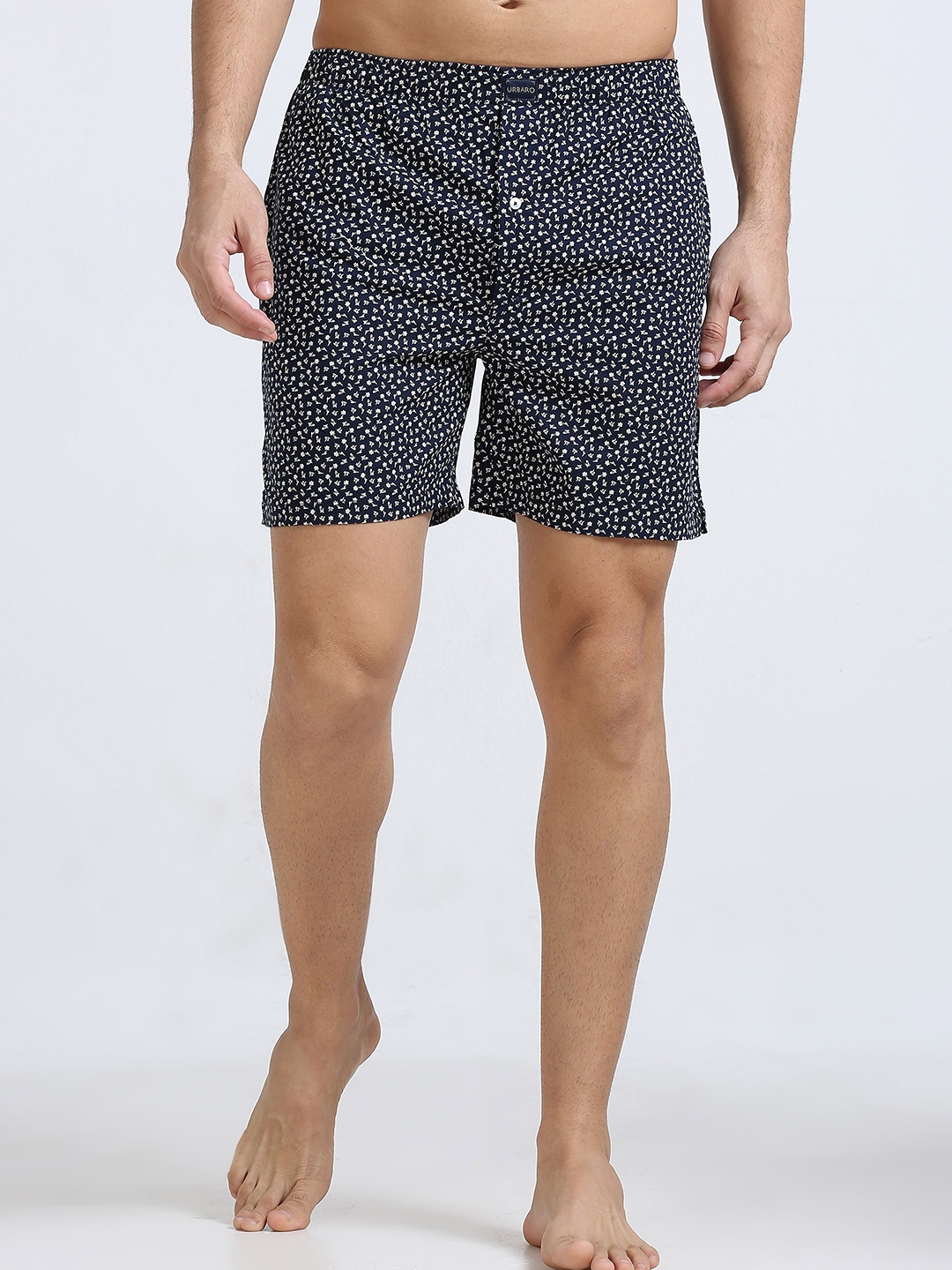 

URBARO Printed Organic Cotton Boxers 23UBX0037, Navy blue